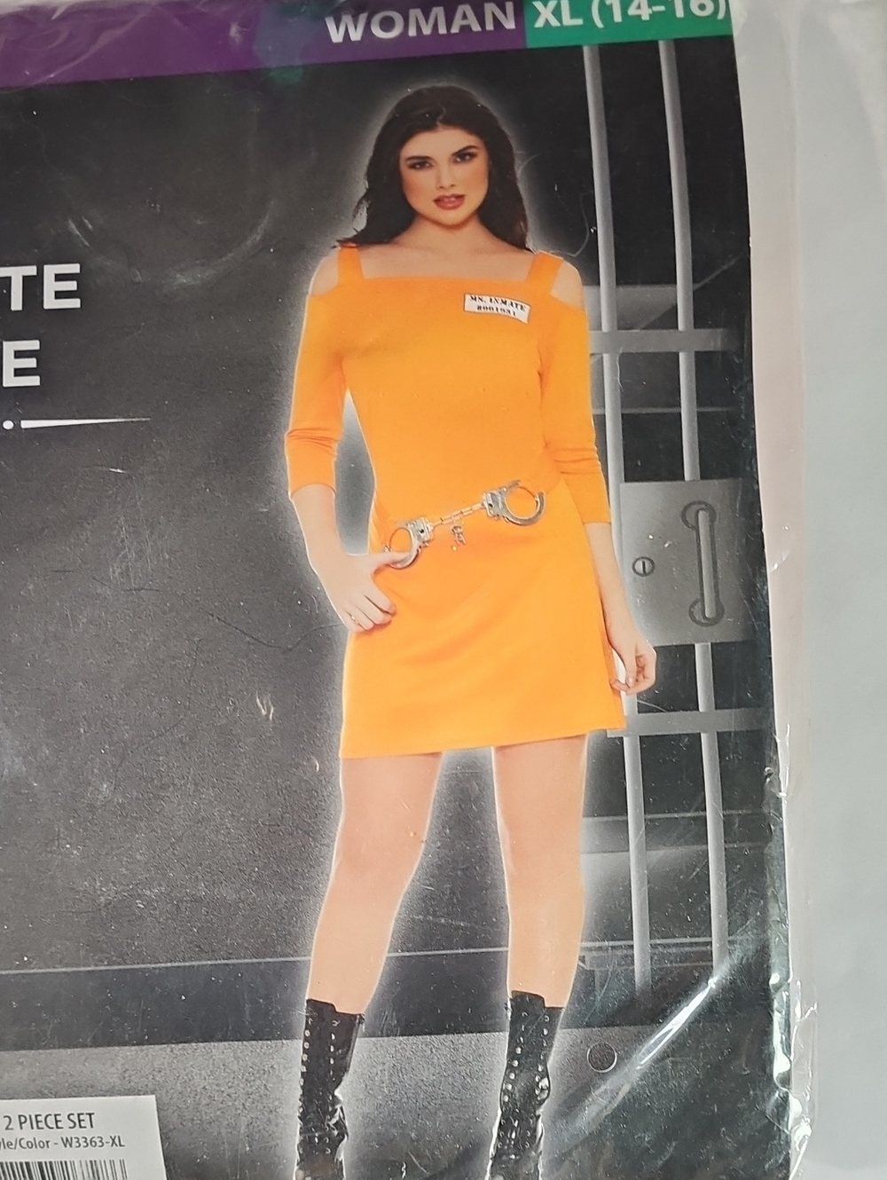 Inmate Orange Off-Shoulder Mini Dress NWR